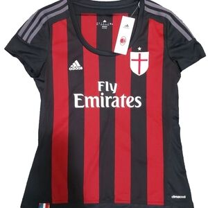 Adidas 2015-16 AC Milan Home Womens Soccer Football Serie A League Jersey L